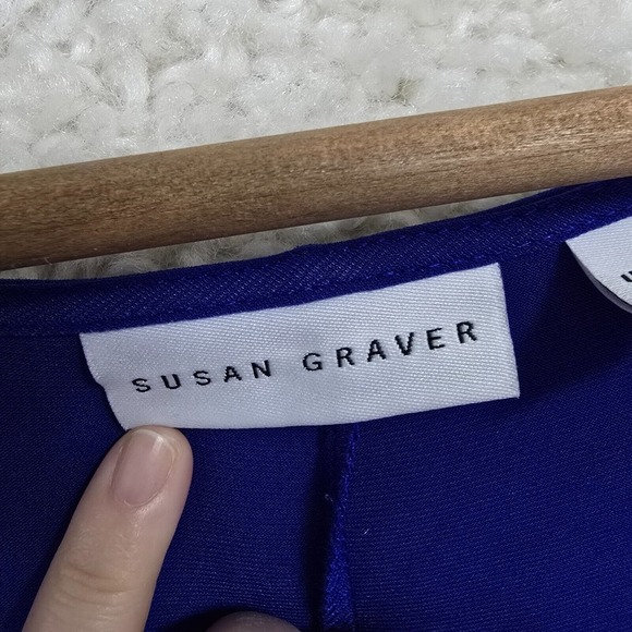 Susan Graver Dress Womens 3X Blue Short Sleeve Shift Pocket Stretch Liquid Knit - Picture 5 of 11